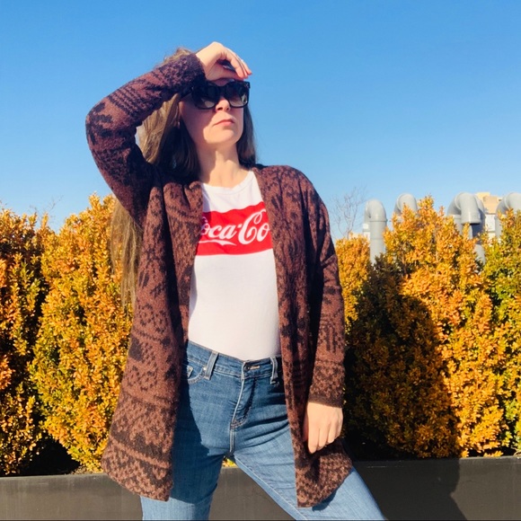 Gerry Weber Edition Ditsy Duster Wool Northern Pattern Long Coat Cardigan - Picture 12 of 15